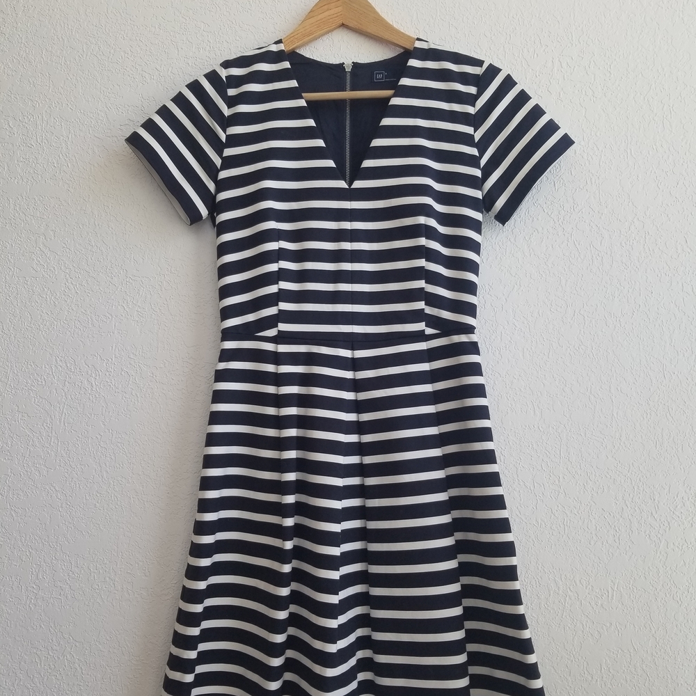 GAP Navy and White Striped Dress